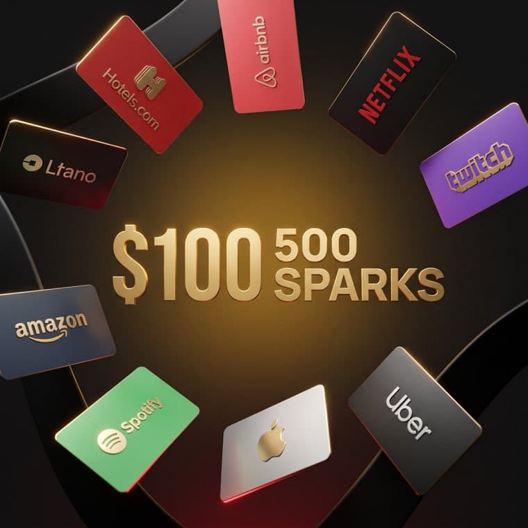 Gift cards bought with Sparks